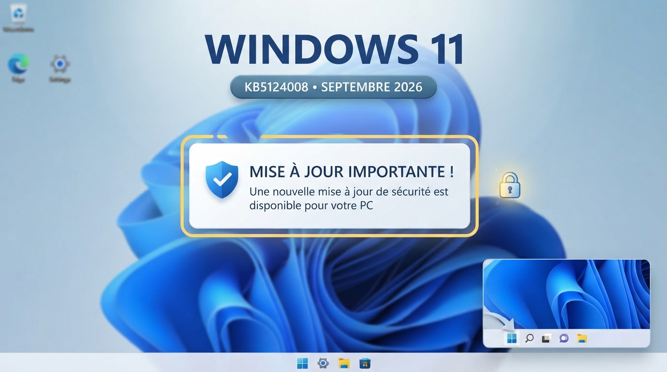Windows 11 : La mise à jour du 08/09/2026 est importante