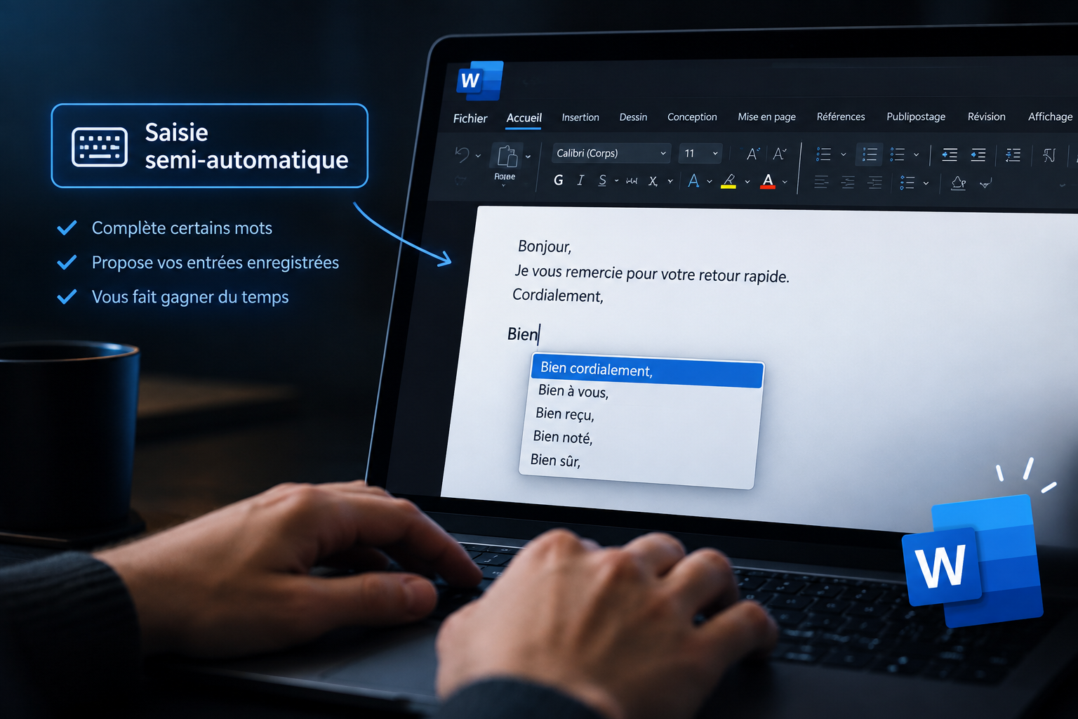 La saisie semi-automatique dans Word